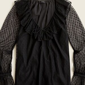 J.CREW Ruffleneck top in clip dot